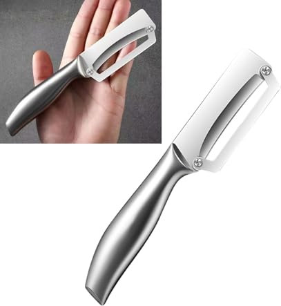 Pelaverdure da cucina in acciaio inox per verdure e carote, con manico ergonomico di sicurezza e controllo, lavabile in lavastoviglie