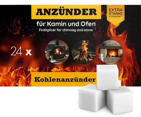 Blumixx Anzündwürfel – 24 Pakete = 1152 Würfel, Grillanzünder, Kaminanzünder und Kohleanzünder – Perfektes Grill Zubehör für Kamin und Grill, Anzünder Würfel