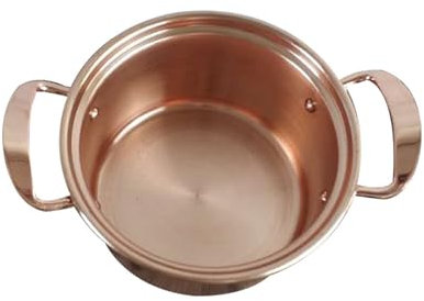 NCPSAKD Olla sopera de Cobre, Olla Tradicional de Cobre Macizo con Asas