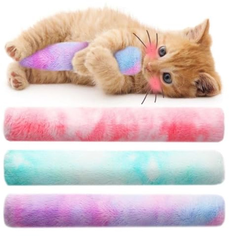 QOMJUFA 3 Pcs Erba Gatta Giocattolo Interattivo per Gatti, Giocattoli di Erba Gatta Cuscini Erba Gatta, Bastoncini da Masticare per Gatti, Erba Gatta Peluche Giocattoli