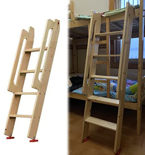 Robusta scala per letto a castello a 4 gradini con maniglia per scale mansardate a castello superiore facile da montare e design sicuro, altezza 124,5 cm, diverse opzioni di colore