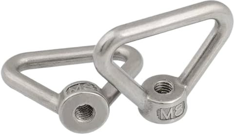 FRAOMHFW 1/3/5 Stück M8 M10 M12 M14 M16 M20 M24 304 Edelstahl Dreieck Hebeösenmutter Ringmutter Gewinde Dreieck Ringmuttern(1pcs,M20)
