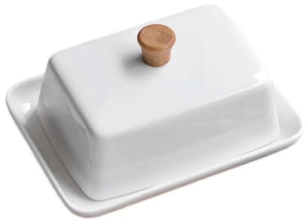 XUJIAN Ceramic Butter Dish with Sealed Lid for Kitchen Organization, Ideal for Cafe, Fridge, Cake Shop & Baking Use Large