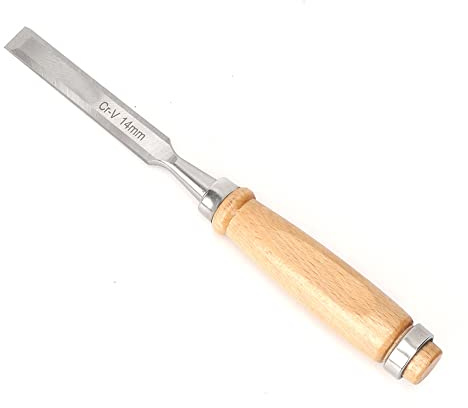 Ciseau de charpentier en acier allié au chrome-vanadium, outils professionnels pour le travail du bois 14 mm, poignée en bois, facile à exécuter, largement utilisé avec un ciseau pour