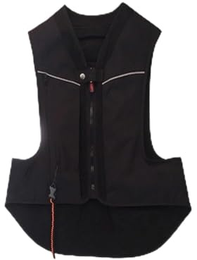Chaleco con airbag ajustable for motocicleta Negro, verde, con bandas reflectantes, unisex, ligero, alta movilidad(Black,M)