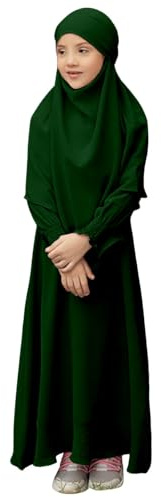 Surttan Gebetskleidung Für Kinder, Mädchen Muslim Kleider, Lange Ärmel Abaya Mit Hijab, Islam Kleidung Frauen, Damen Muslimische Kleid Set, Gebetskleid Jilbab Khimar Ramadan Für 4-12 Jahre