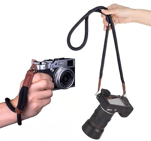 Reflex Camera Universal Camera Neck/Shoulder Strap 40 & Hand Wrist Strap 9 for DSLR/Mirrorless Cameras Premium Soft Cotton/Nylon Rope with Microfibre Leather Finish for Canon, Olympus, Sony & More