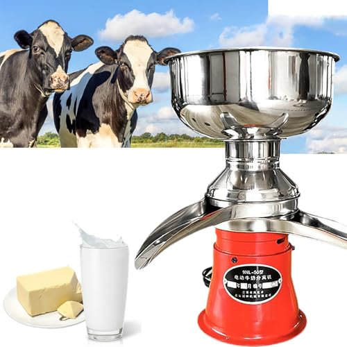 Centrifugeuse à Lait éLectrique 5 L, éCréMeuse à Lait Frais, éCréMeuse à Lait 50 L/H, éCréMeuse à Lait Entier, DéGraissante, Convertit Le Lait Cru en Lait éCréMé et en Lait Maillé
