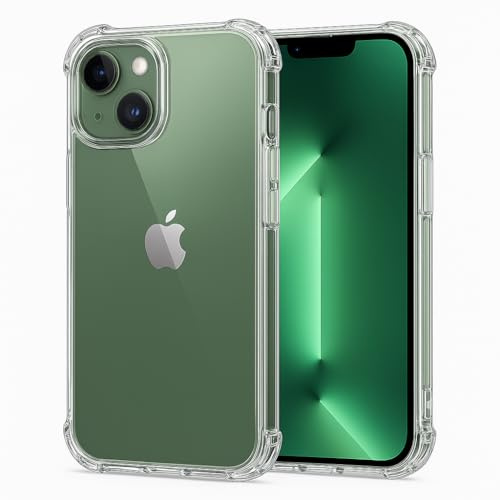 Coque dure transparente pour iPhone 14 avec coins renforcés avec technologie SoftArmor - Antichoc, ultra résistante, en TPU souple, protection à 360°, compatible avec chargement sans fil, jaune