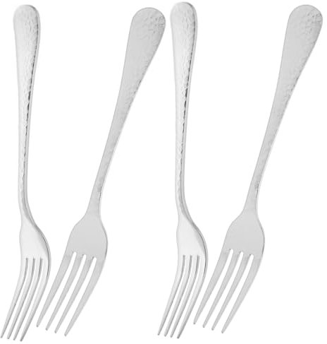 Veemoon Tenedor Extensible de Acero Inoxidable, 4 Piezas, Reutilizable y Apto para Lavavajillas, Agarre Mejorado para Casa y Restaurante, Tenedores y Cuchillos