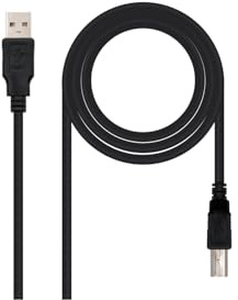 PRENDELUZ Cable USB 2.0 para Impresora conectores tipo A macho a B macho 1 metro negro compatible con escáneres, impresoras