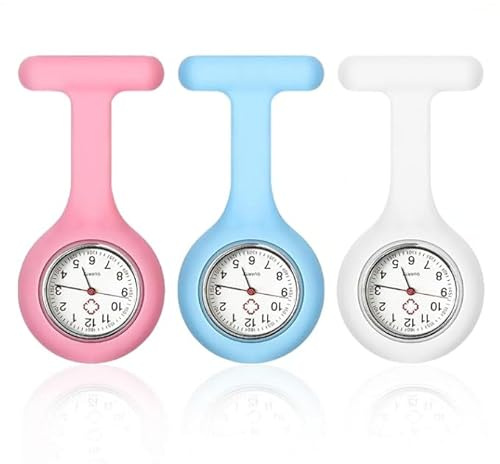 Oryzium 3 Pcs Nurse Watch,Pocket Nurses Fob Watch with Pin/Clip