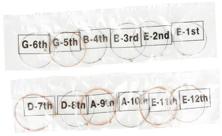ERINGOGO 12 Stück Gitarrensaiten aus Phosphorbronze Akustische Saiten für Folk Gitarre Hochwertige Klangqualität und Komfort für Profis Saitige Gitarre Langlebig und Stark