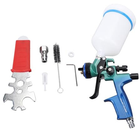 SEAFRONT Pistola a Spruzzo HVLP 600 Ml Tazza 1,3 Mm Motivi di Spruzzo Regolabile Ugello, Manico Leggero Design Ergonomico Spruzzatore di Vernice Professionale con Ingresso Dell'aria G1/4