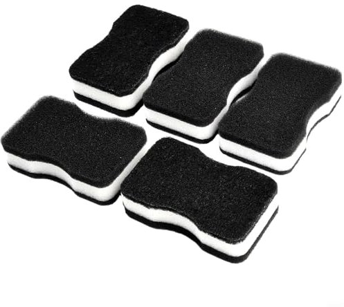 Kitchen Sponge Scouring Pads 5 Piece Set for Cleaning Grease and Stains (5pcs White)