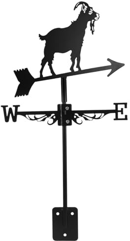 Windfahne Ziege Metall Retro Garten Wetterfahne für Dach oder Gartenmontage Dekorative Windrichtungsanzeige Robust und Langlebig zu Installieren für Garten