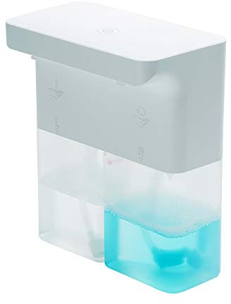 Distributeur de savon à double prise sans contact avec capteur infrarouge automatique Distributeur de savon liquide étanche rechargeable Volume réglable Désinfection des mains Salle de bain Cuisine