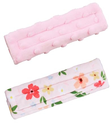 Car Seat Belt Pads Seatbelt Covers, 2 Pack Ultra Soft Double-Sided Minky Fabric Car Seat Strap Pads for Kids, Seat Belt Pads for Kids Compatible with Car Seats/Strollers/High Chairs, for Baby Toddler