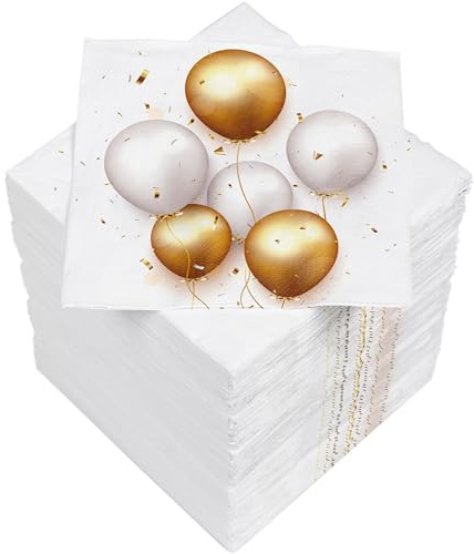 HEKU Cocktail-Servietten, 3-lagig, 25x25cm, 150 Stück I Stilvolles Design I Ideal für Feiern I Praktisch verpackt