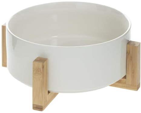Paris Prix Secret de Gourmet - Saladier Bambou & Faïence Crea 28cm Blanc