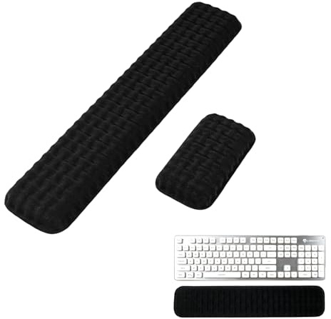 Ergonomisches Handgelenkauflage Set für Tastatur und Maus, Weiche Schaumstoff Handgelenkstütze, Mauspad mit Handgelenkauflage, Rutschfeste Unterseite für Büro, Home Office, Computer und Laptop