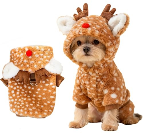 TECHEEL Weihnachten Haustier Kleidung Weihnachtskostüm Katzen Hunde Kostüm Weihnachts hundekostüm Weihnacht Weihnachtskostüm Katzen für Klein Hund Katze (Elch M)