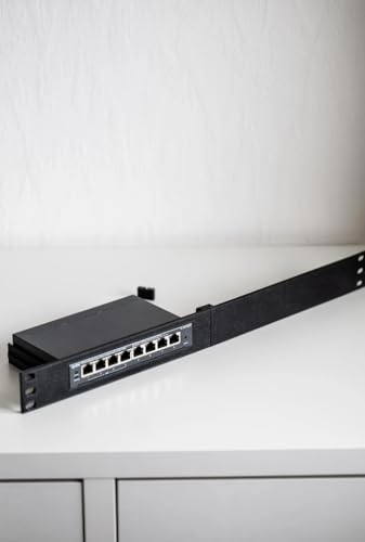 Rack Mount 1HE för TP-Link TL-SG105, SG108, OC200 – 19 hållare | 3D-tryckt – nätverkstillbehör för serverställ (grå, TP-Link TL-SG108 blindlock)