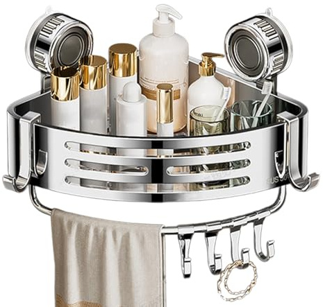 Shower Storage Corner | Floating Shower Wall Shelf | Rustproof Modern Organizer Rack Tray Space-Saving for Bathtub Shampoo Hair Conditioner Cosmetics Hand Washing Liquid
