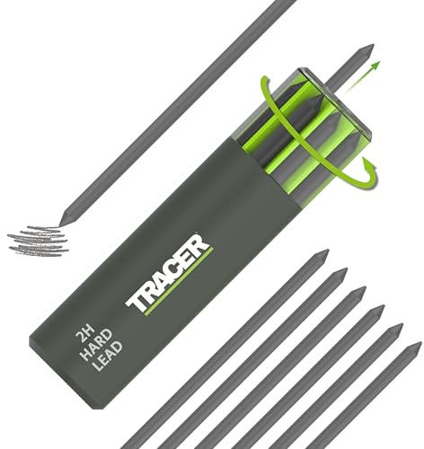 Tracer Tough Pencil Leads 6 Pack, 5.2mm 2H Hard Graphite, Anti-Snap