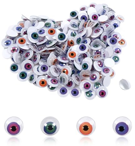 TOAOB 500pcs 10mm Large Googly Eyes Self Adhesive for Crafting 4 Styles | Stick Wiggle Googly Eyes Round Mix Color for Art Crafts Supplies