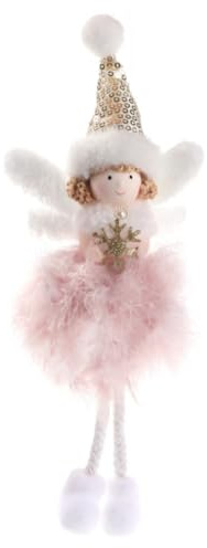 Baluue Weihnachtsengel Engel Anhänger aus Farbechtem Material 1 Stück Rosa Feder Engel Puppe Kreativer Weihnachtsschmuck zum Aufhängen für Weihnachtsbaum und Wohnraumdekoration