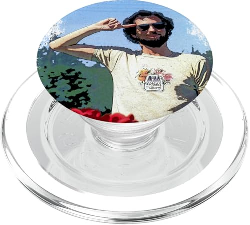 TV Times Comico Kenny Everett Saluting in un aiuola PopSockets PopGrip per MagSafe