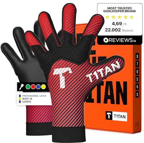 T1TAN Hobby Torwarthandschuhe Kinder AROX, Größe 3-8, 3-14+ Jahre, 3mm Dura Grip, Viele Farben, Torhüter Handschuhe für Jungen, Mädchen & Jugendliche, Fußball Torwarthandschuhe, Atmungsaktiv & Robust