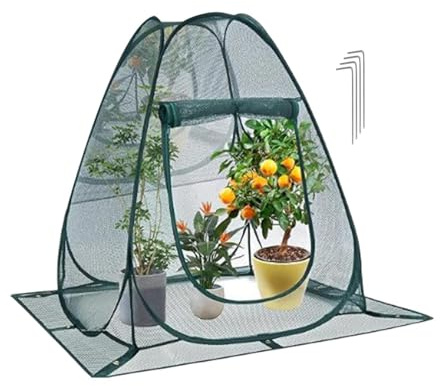 Xmccvt Pop-Up-Netz-Pflanzenabdeckung, 72x72x82cm Gartennetz Pflanzenschutz Aus Nylon, Faltbare Grüne Hochbeet-Abdeckung Für Topfpflanzen Im Freien, Schützt Vor Rehen, Vögeln Und Kaninchen