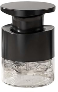 Snocciolatore di frutta in acciaio inox con 7 fori, strumento per ciliegie, olive, pesche, utensile da cucina in materiale ABS, facile da usare e pulire (nero, 14 x 10 cm)