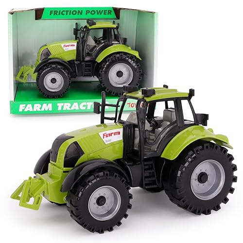 Toyland Farm Tractor Friction with Opening Hood - Available in Pink, Red and Green