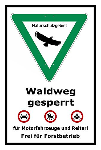 Melis-Folienwerkstatt Schild Naturschutzgebiet Waldweg - 60x40cm - 3mm Aluverbund – 20 VAR S00359-036-A