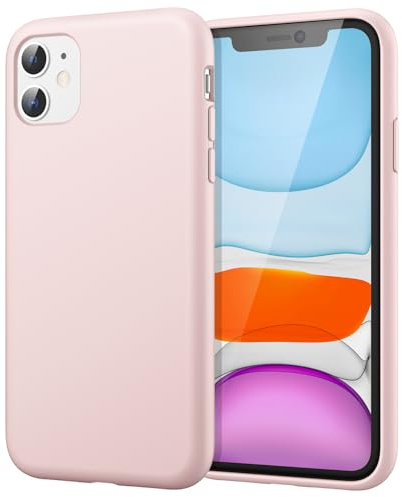 JETech Silikon Hülle für iPhone 11, Rosa | Seidig Weiches Gefühl, Stoßschutz, Kratzfest, Mikrofaser-Innenfutter
