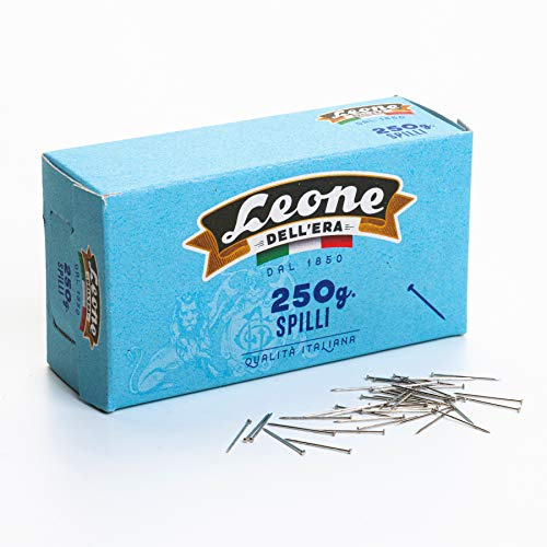 Spilli in ferro nichelato Leone Dell'Era - Scatola di cartone da 250 g. - N°1,5 mm 0,65 x 20