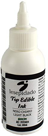 Inchiostro alimentare 100ml Nero Chiaro per stampanti Epson. Prodotto per la stampa e decorazione di alimenti mediante tecnologia ink-jet. Senza glutine.