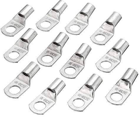 SGerste 1/0 AWG Copper Cable Lugs 3/8 Electrical Terminal Block Wire Connectors 12 Pcs