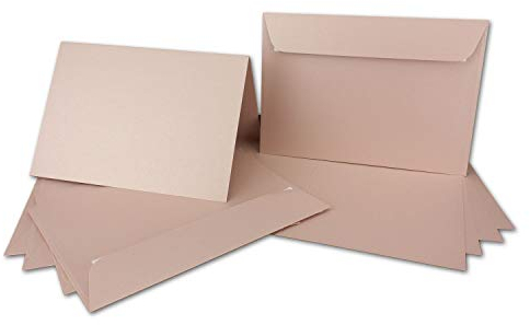 ARTOZ NORDANA 25x DIN A5 Faltkarten-Set mit DIN C5 Umschlägen - rose glow - 300 g/m² - 14,8 x 21 cm - schimmerndes Papier zum Basteln & Drucken