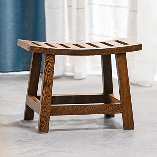 WL-ZZZ Hölzerne Duschhocker | Badewanne Spa Holzhocker für Innen- oder Außenbereich | Badezimmer Wasserdichter Badstuhl für ältere Menschen rutschfest, gebogenes Design, max. 200kg