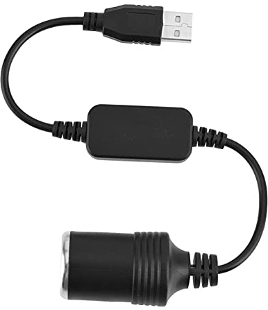 Convertisseur de Câble USB A Mâle vers Allume Cigare Femelle, Adaptateur Secteur Port Enregistreur Conduite Chien Électronique de Prise Cordon pour Purificateur d'air Chargeur GPS