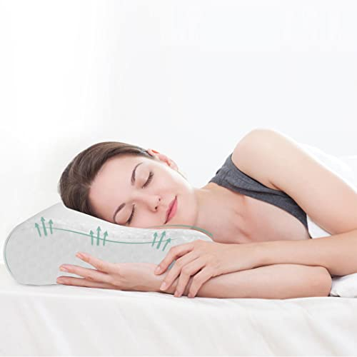 Good Nite Memory Foam Pillow Neck Support Pillows Orthopaedic Cervical Soft Deep Sleep for Side Sleepers and Back with Washable Cover 60 x 35 cm White