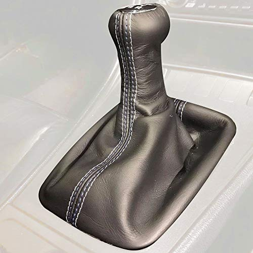 RedlineGoods Schaltsack Manschette typ 2 kompatibel mit Porsche 944 1982-91. Maßgeschneidert - Nicht universell. Echtes Top Qualitat Italienisches Leder. Schwarz perforiert mit Rotem Faden