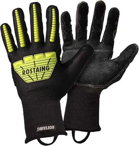 ROSTAING Pros Pompier RESCUEFLUOBC - Paire de Gants de Pompier - Pour Secours Routiers - Pour Désincarcération et Déblaiement - Anti Coupure - Protections des Chocs