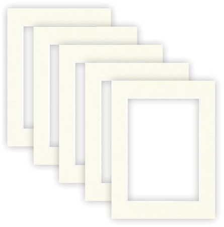 nielsen Conservation Passepartout Karton 1,5 mm | 5er Set | Außenformat 30x40 cm für Bildformat 20,5x29,5 cm (DIN A4) | Cremeweiß | strukturierte Oberfläche