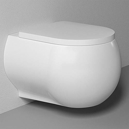 DESIGN Hänge WC Randlos Bien FLASH OD Spülrandlos inkl. WC Sitz mit Absenkautomatik, abnehmbar, Soft-Close Deckel Antibakteriel & Anti-Kalk Bidet