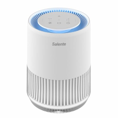 SALENTE MaxClean - Purificador de aire inteligente para alérgicos, filtro HEPA H13, WiFi Tuya SmartLife, 3 niveles de potencia, antimoho, polvo, polen, humo, color blanco